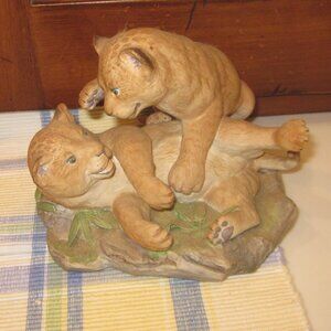 Lion Cubs Porcelain Sculpture
